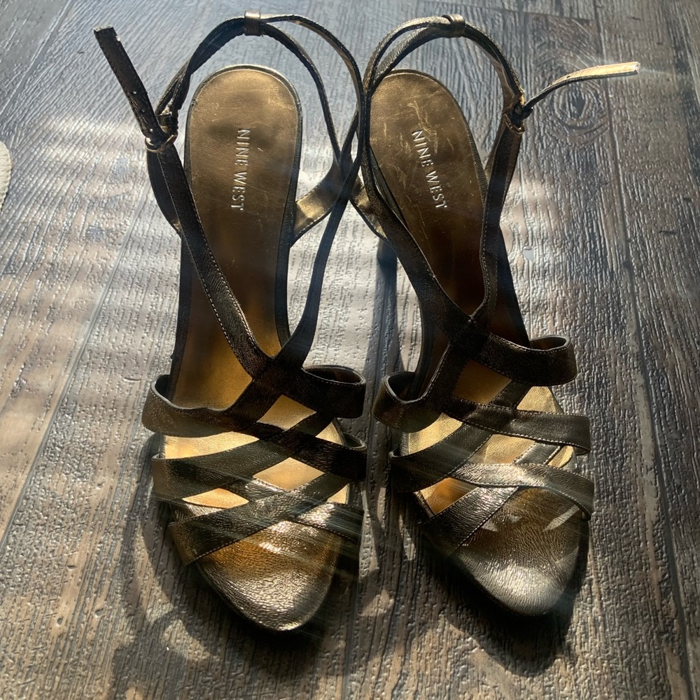 Beautiful gold and black heels from Nine West.